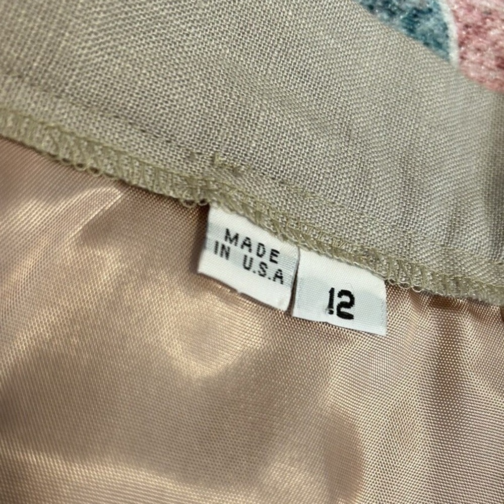 Vtg tan high Rise Made USA  pleated trousers‎ Pants Sz 12 Pockets Office Career - Picture 9 of 15